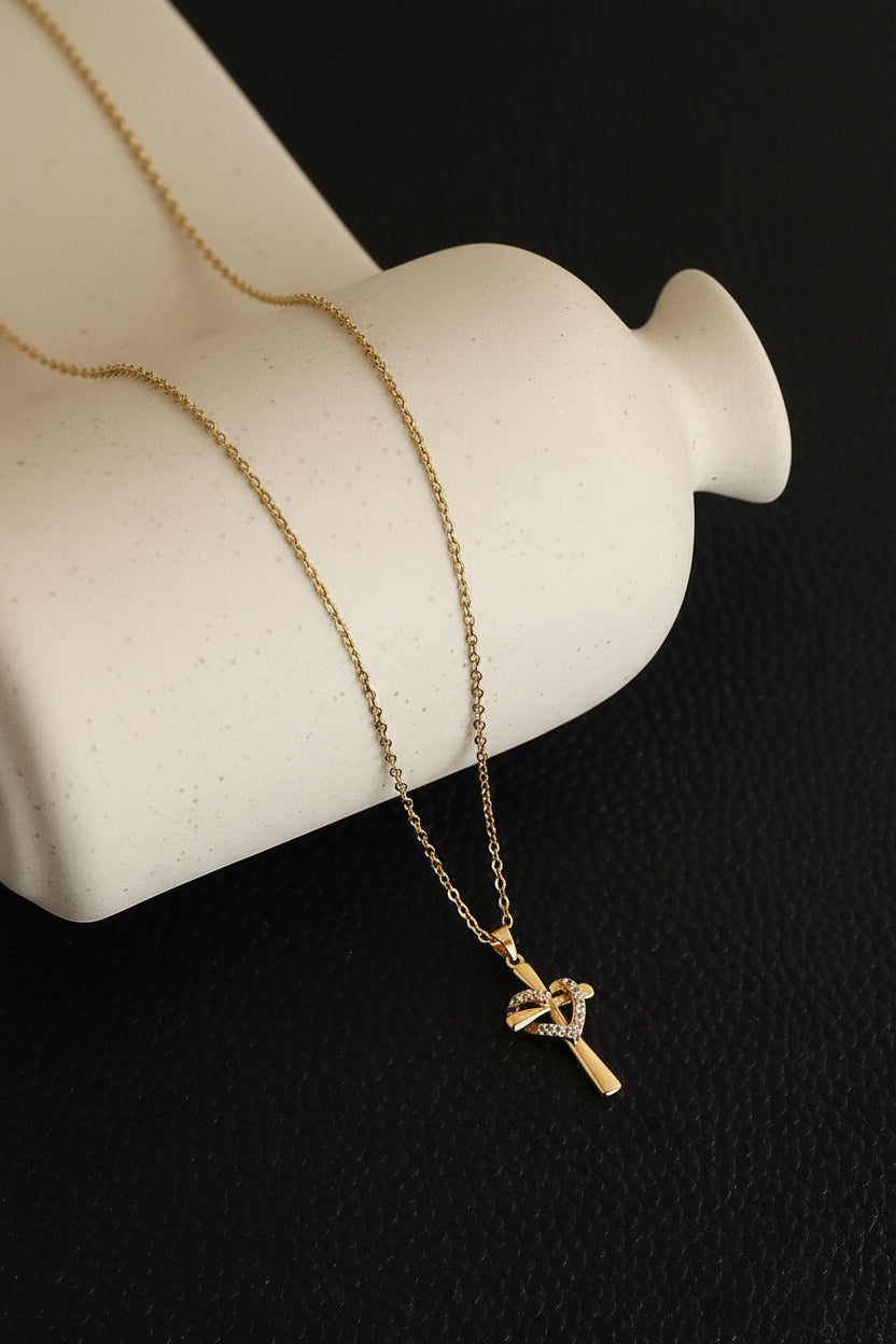 Cross Heart Pendant Necklace