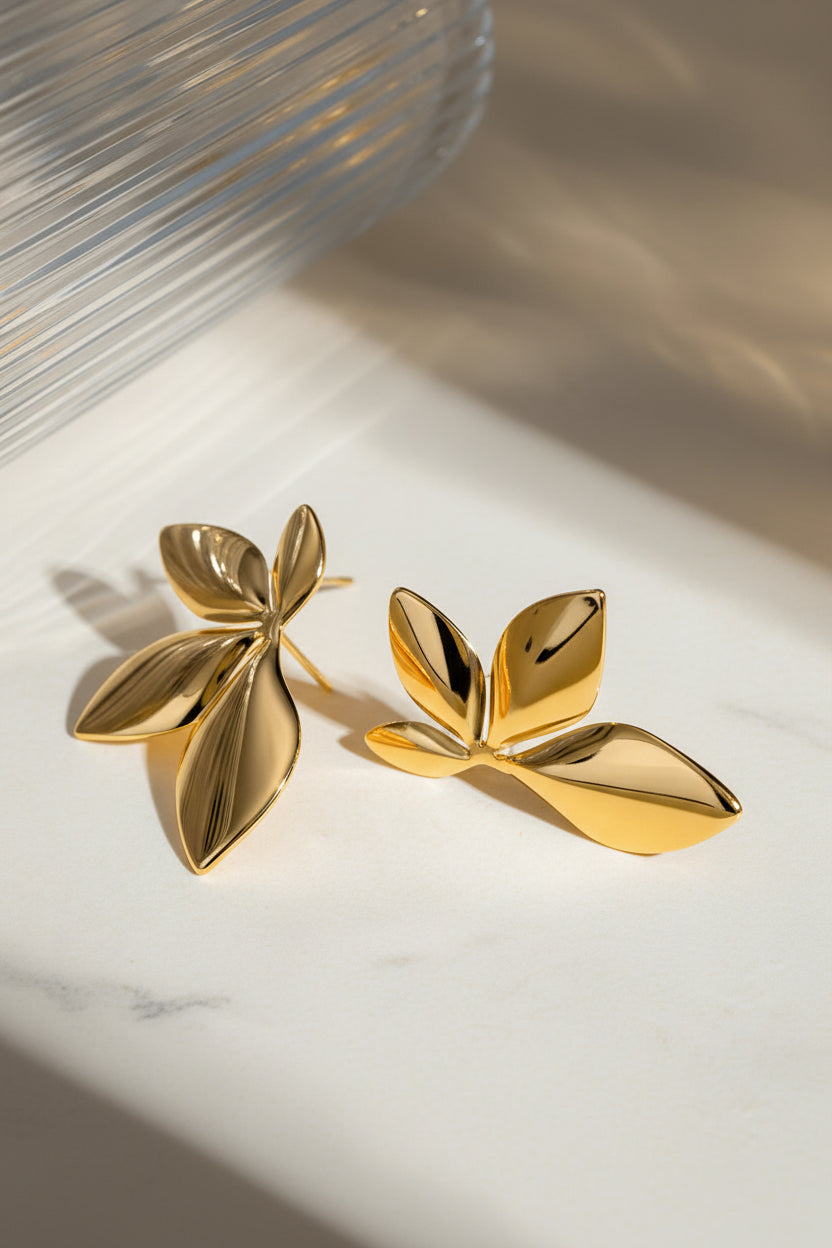 Half Flower Stud Earrings