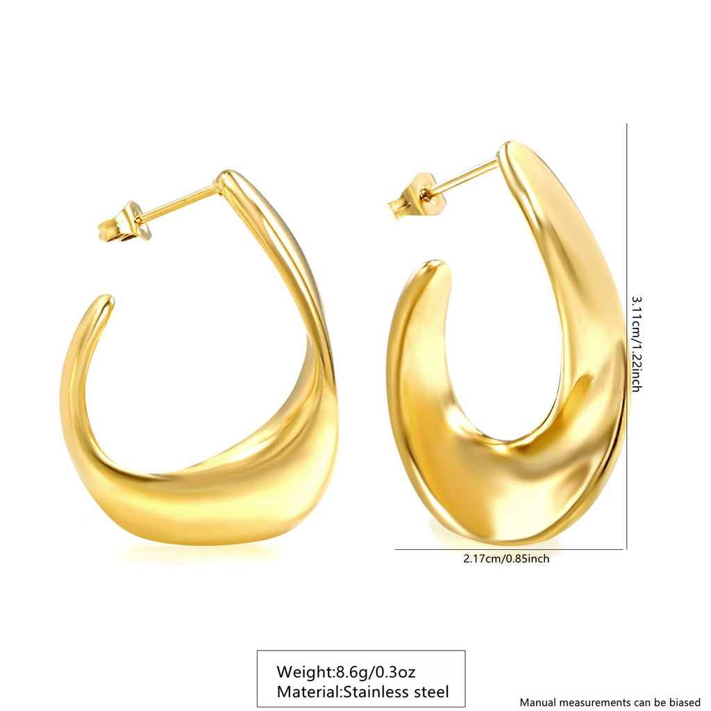 C Shape Stud Earrings