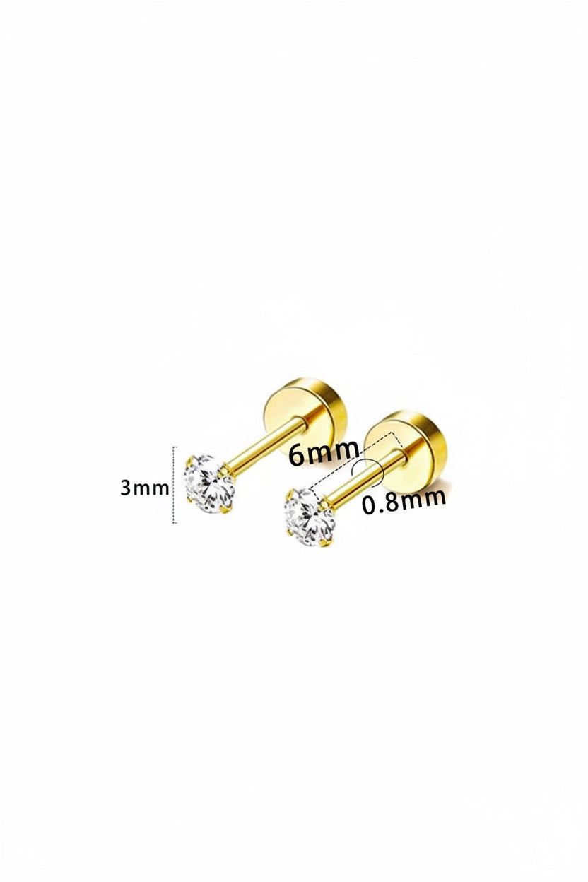 Small Stone Stud Earrings