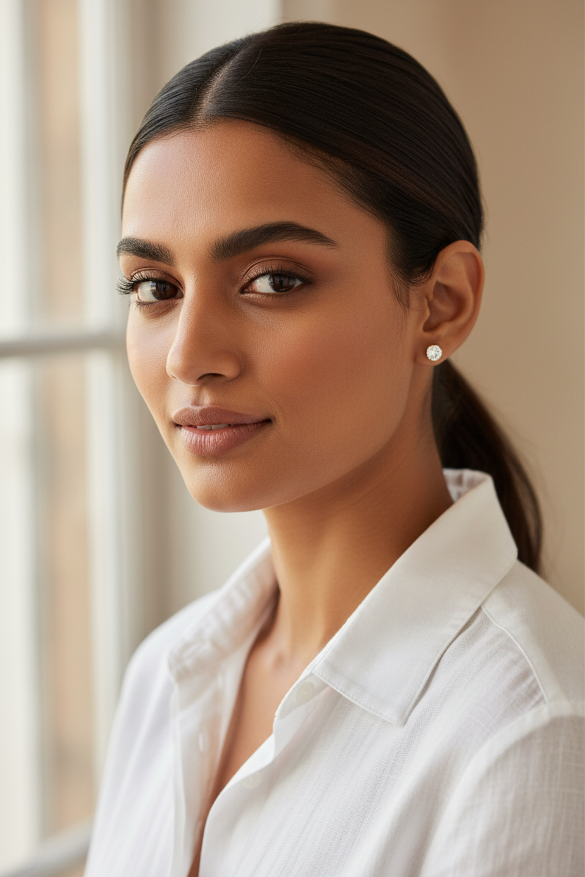 Small Stone Stud Earrings