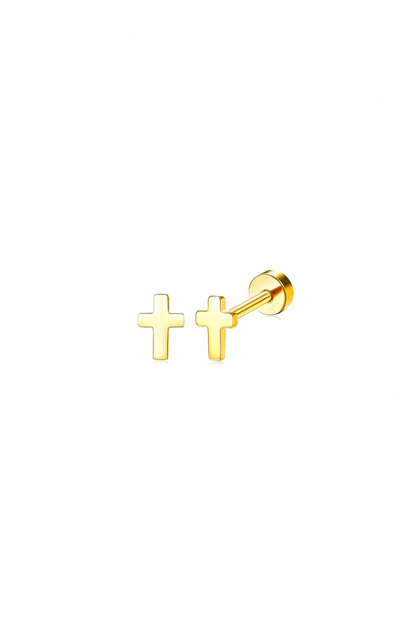 Tiny Cross Stud Earrings