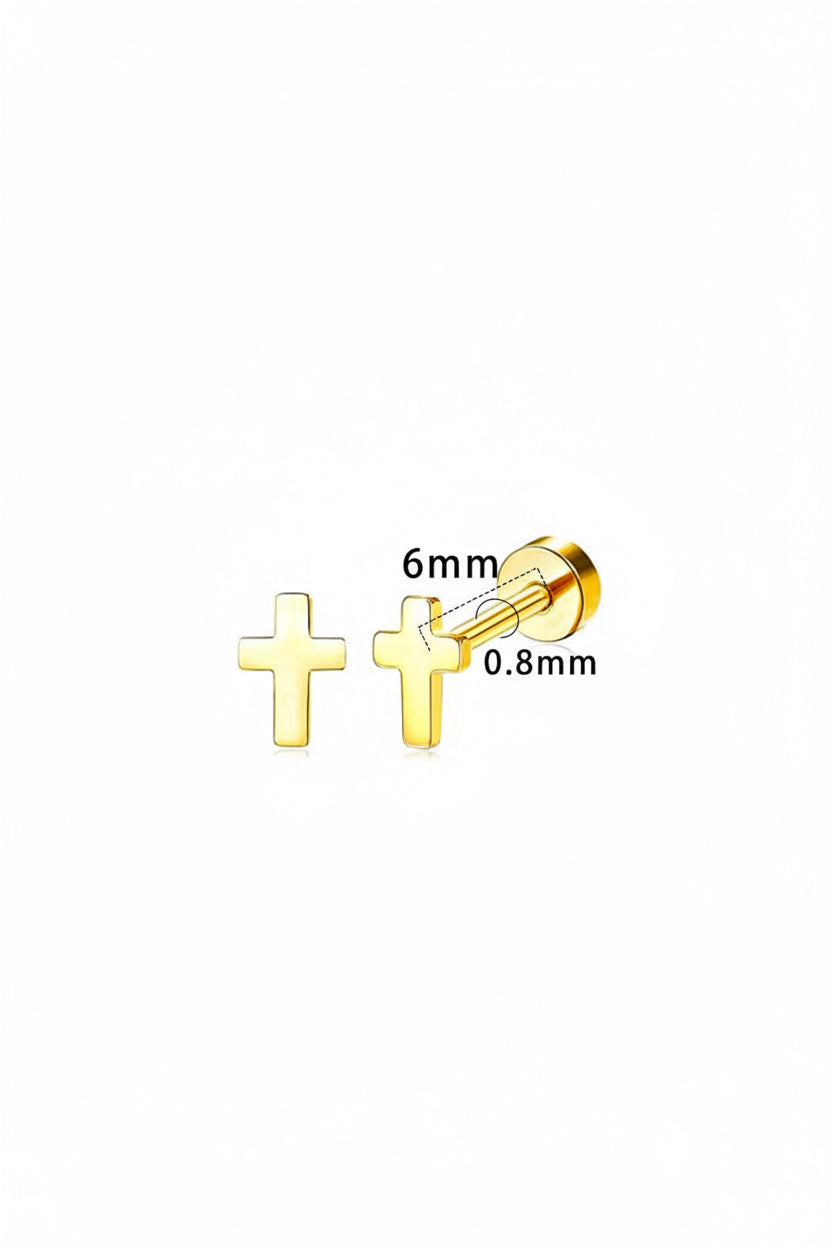Tiny Cross Stud Earrings