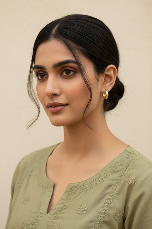 C Shaped Hoop Earrings