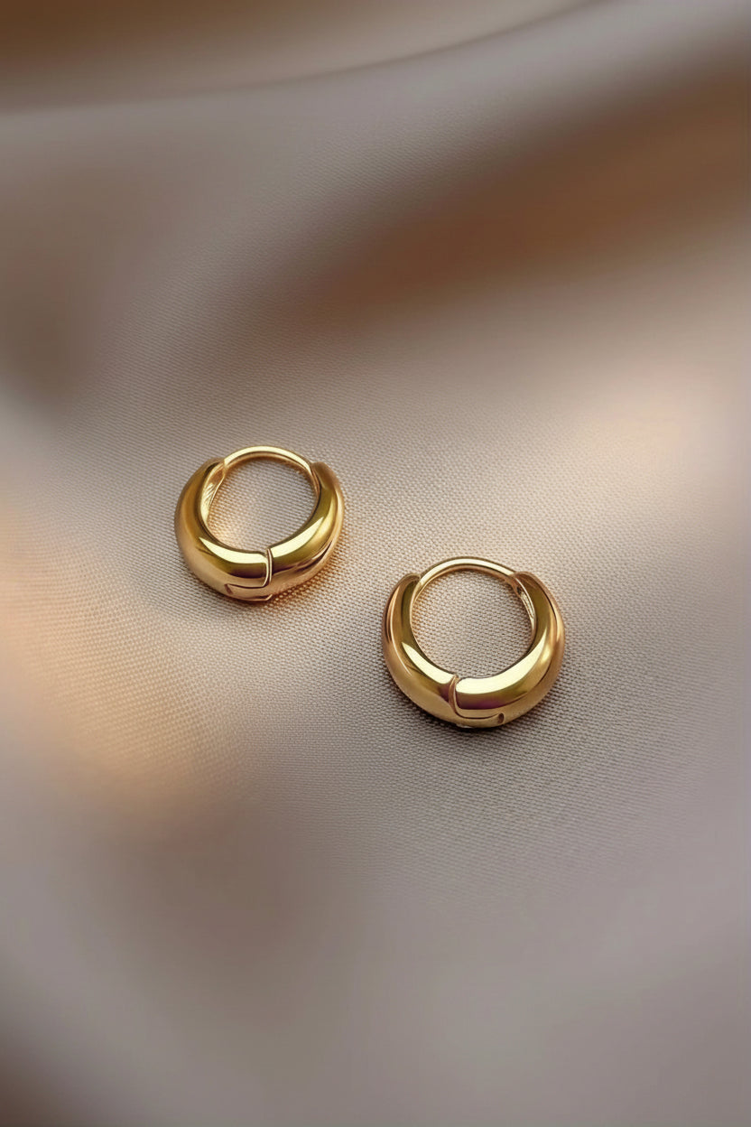 C Shaped Hoop Earrings