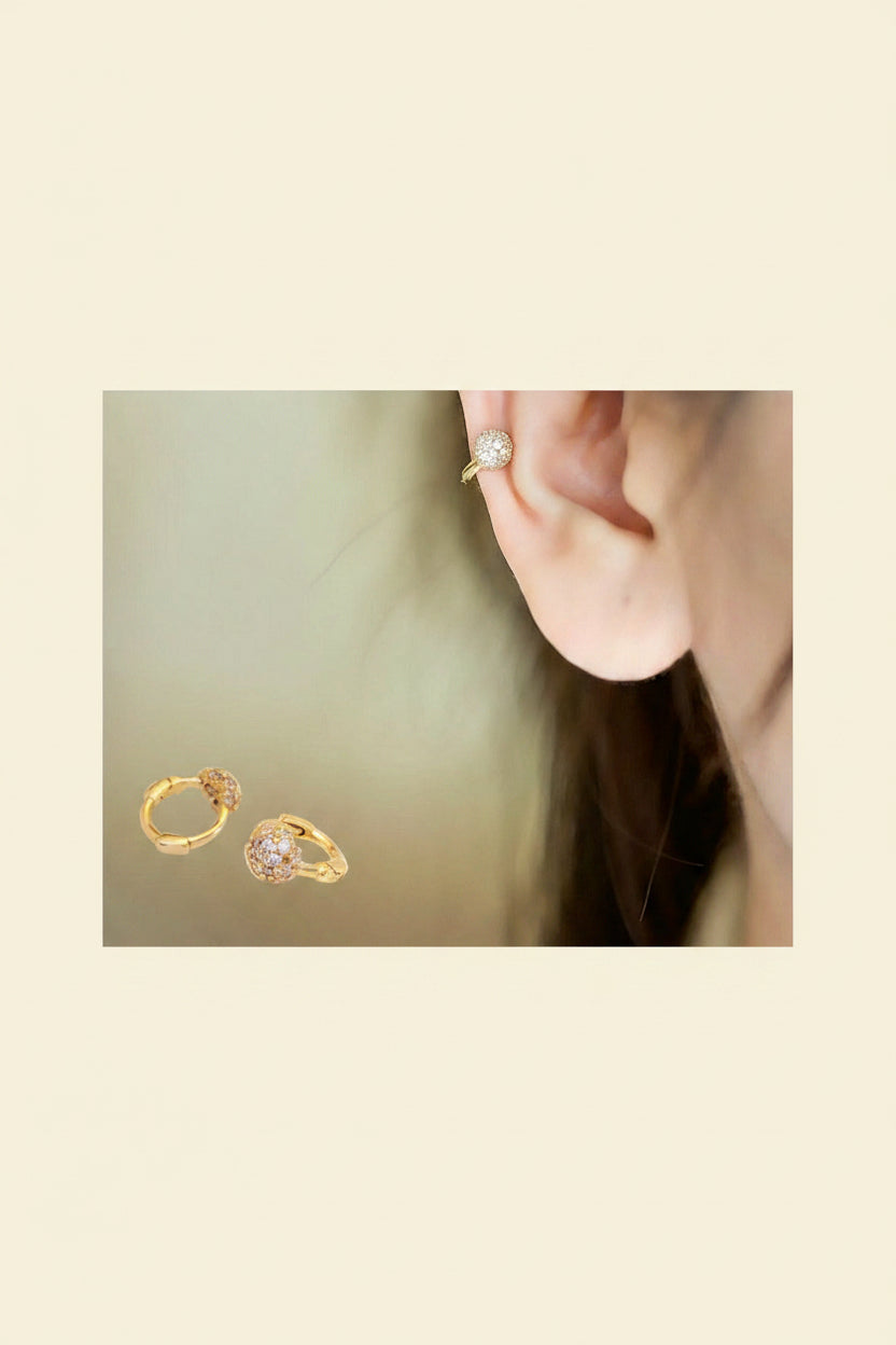 Small Ball S925 Diamond Stud Earrings
