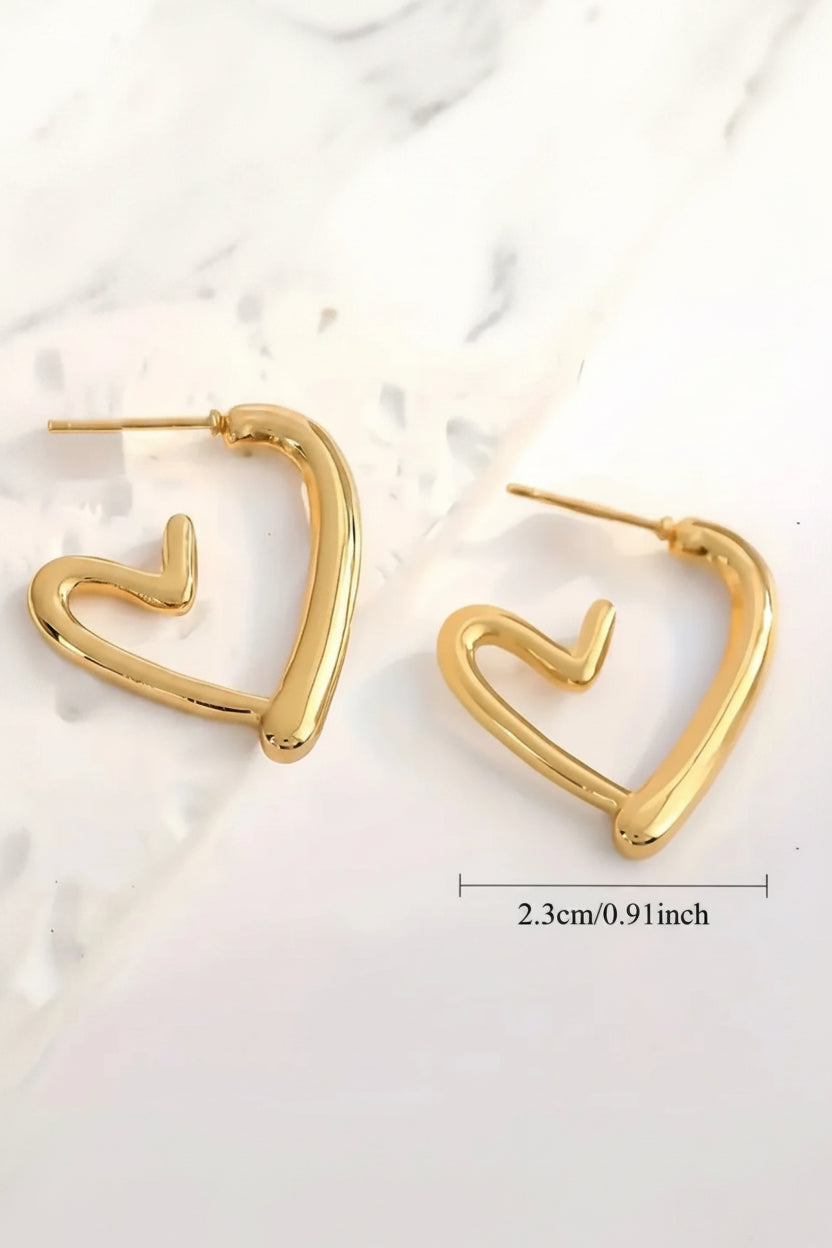 Half Heart Hoop Earrings