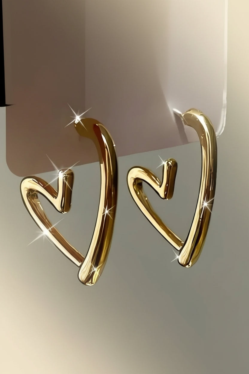 Half Heart Hoop Earrings