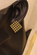 Dotted Square Stud Earrings