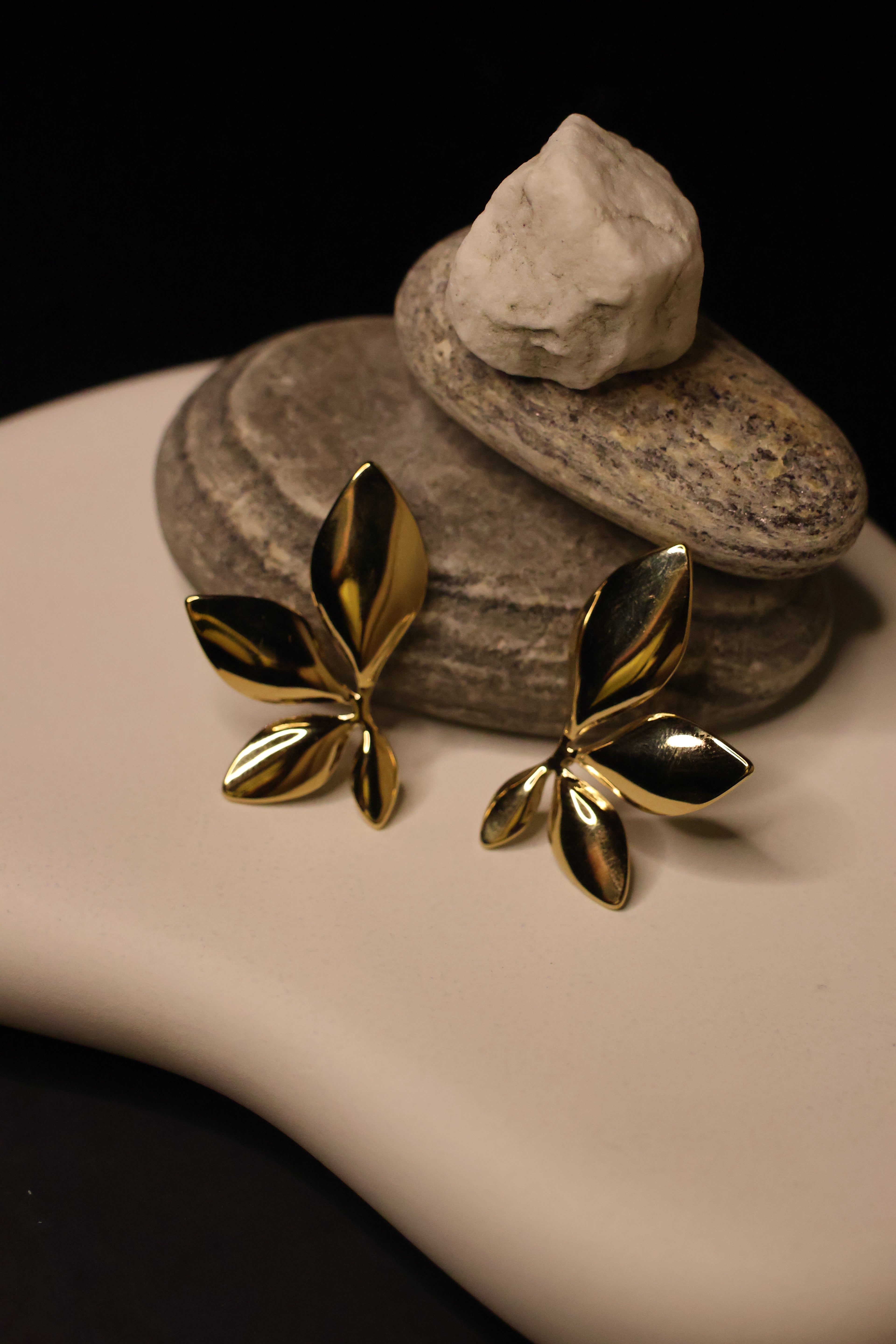 Half Flower Stud Earrings