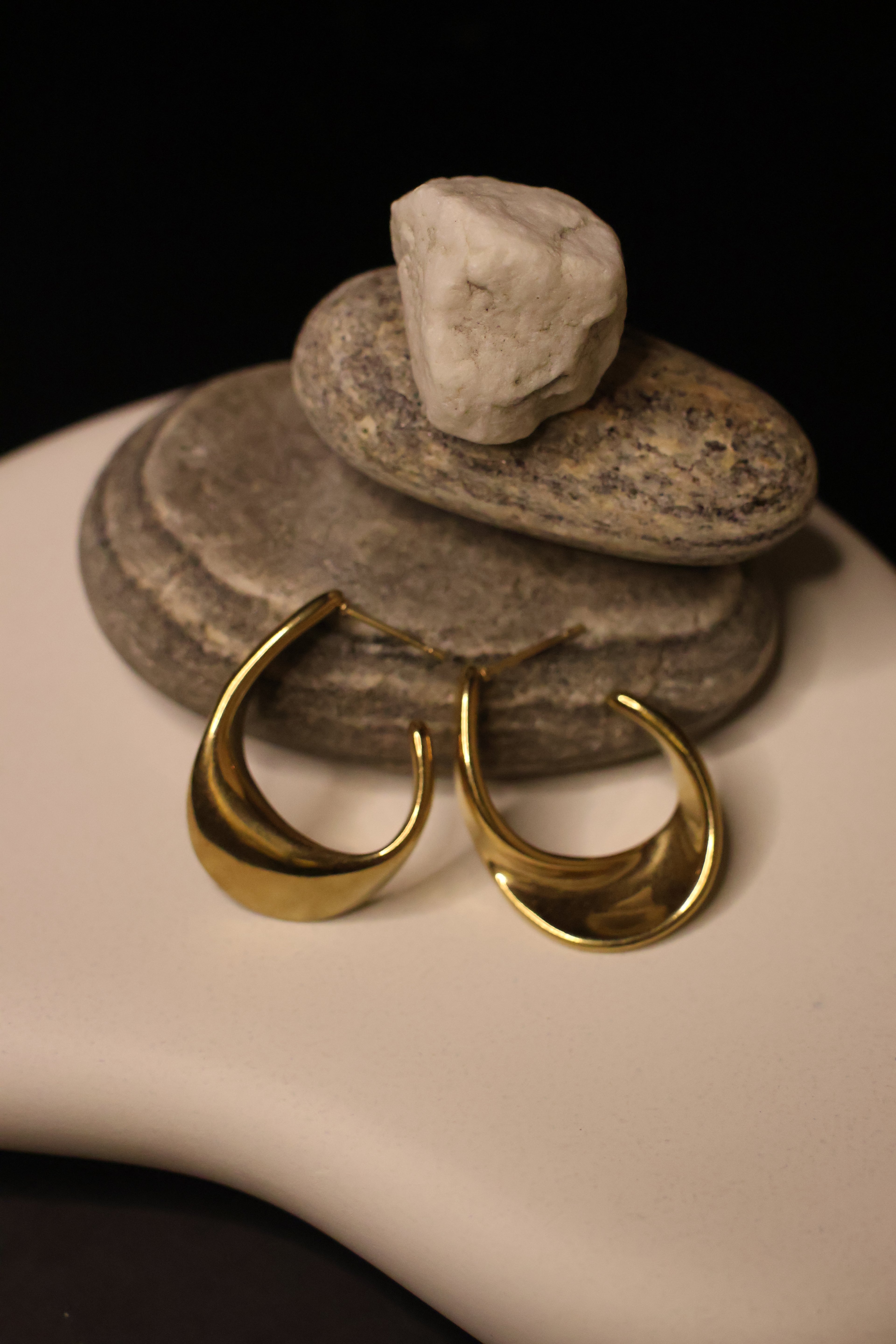 C Shape Stud Earrings