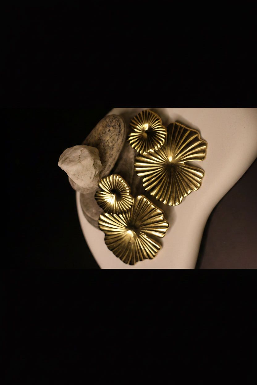 Double Flower Drop Earrings