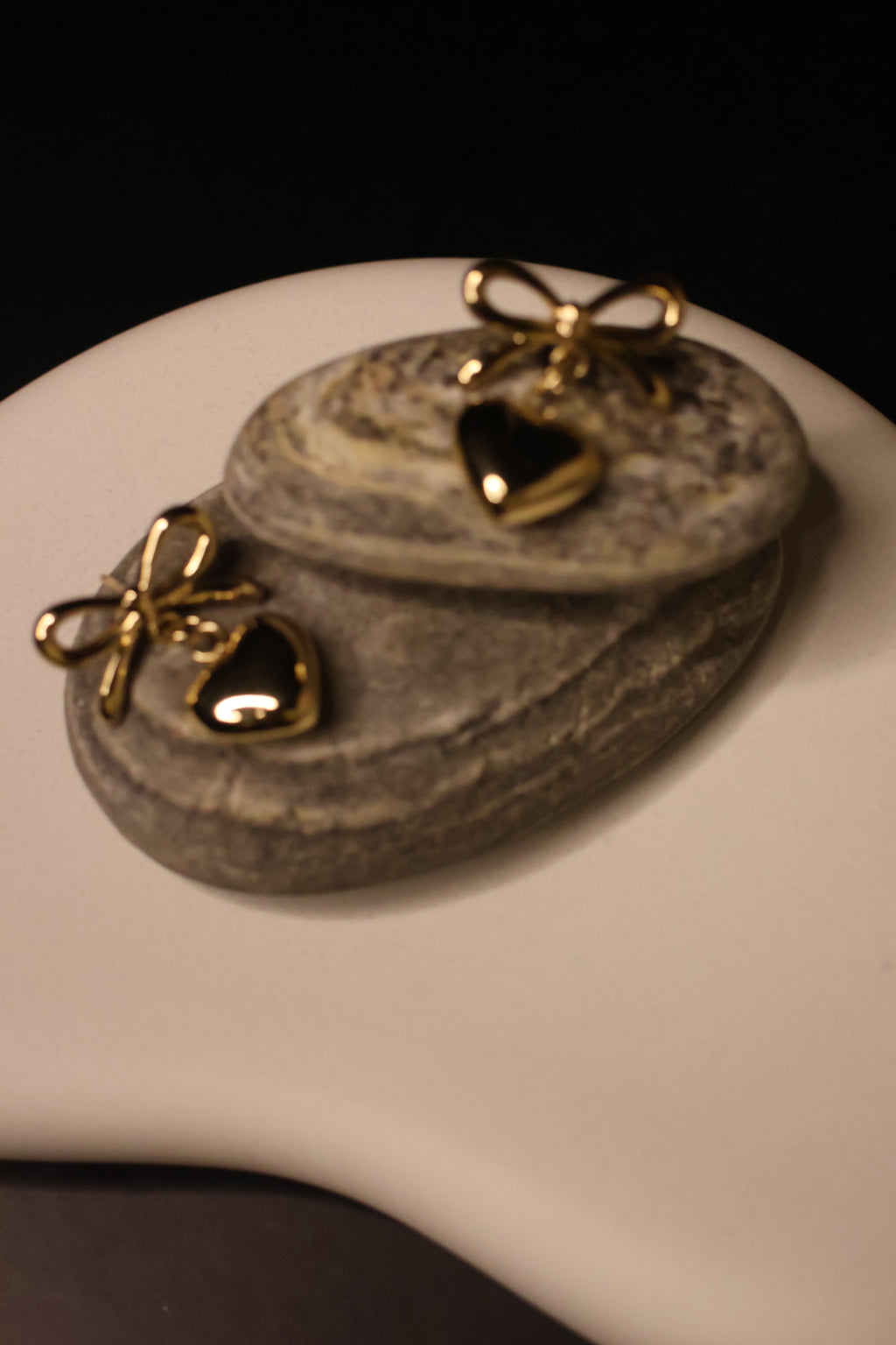 Heart Bow Knot Drop Earrings