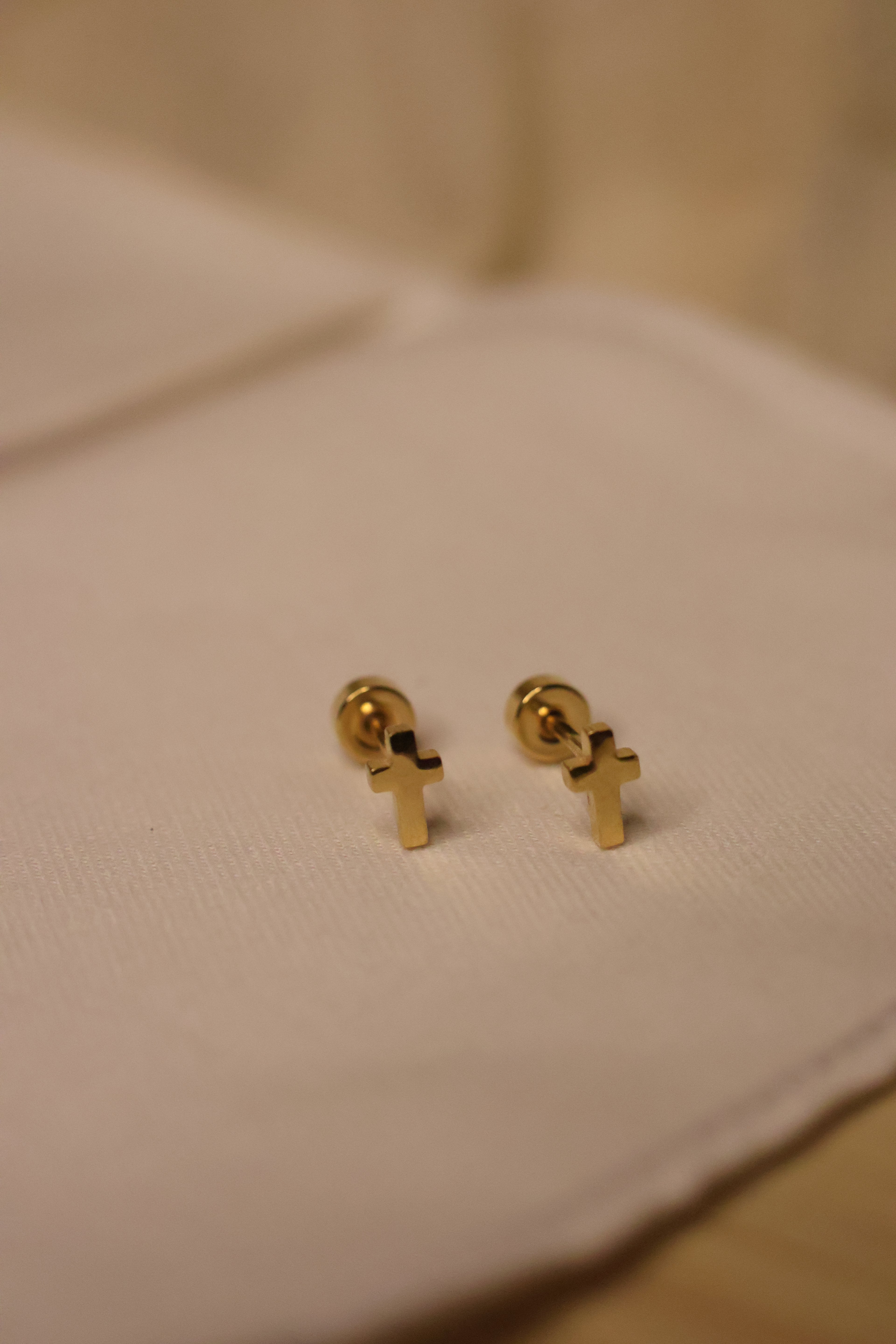 Tiny Cross Stud Earrings