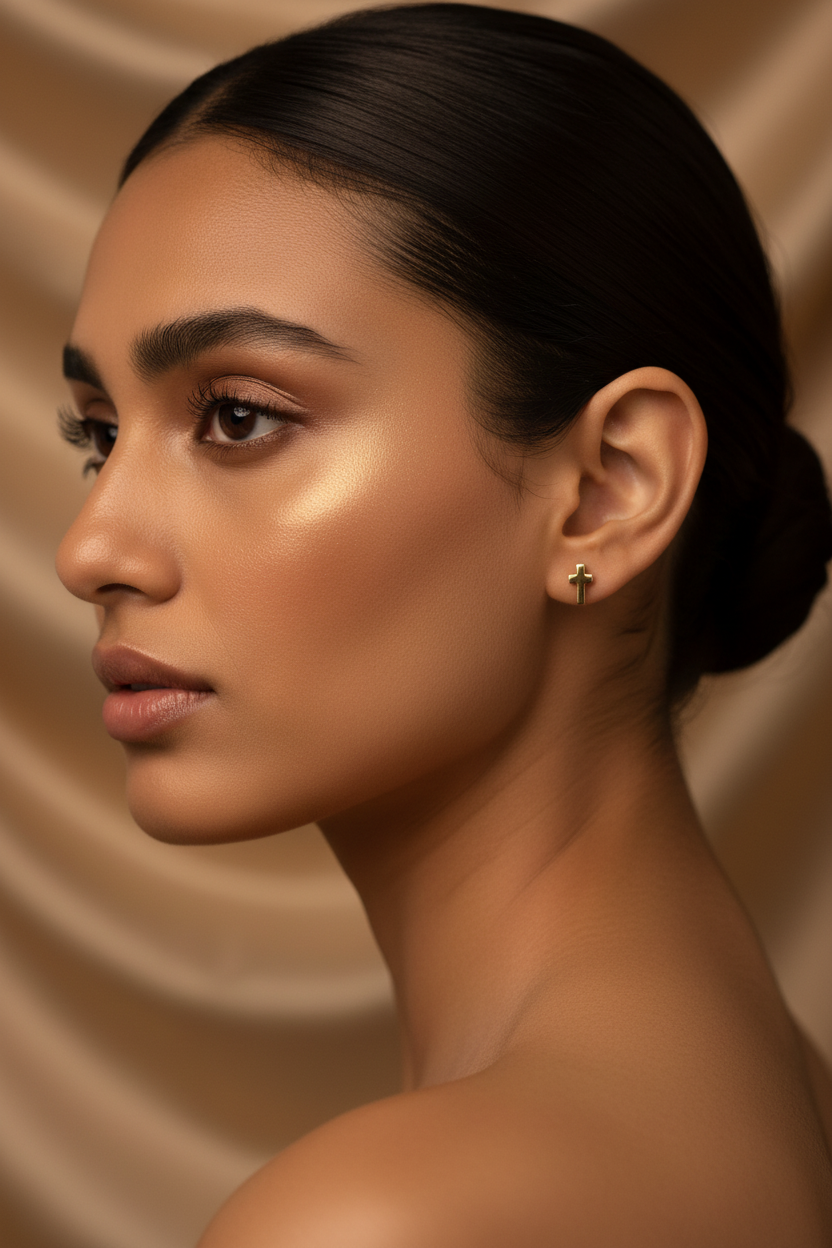 Tiny Cross Stud Earrings
