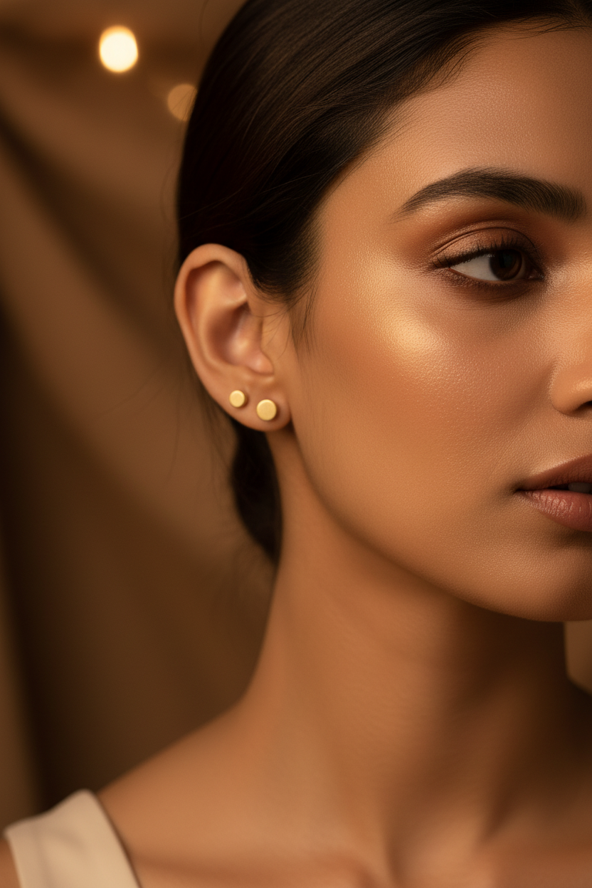 Plain Round Stud Earrings