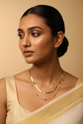 Gold Bead Double Layered Necklace