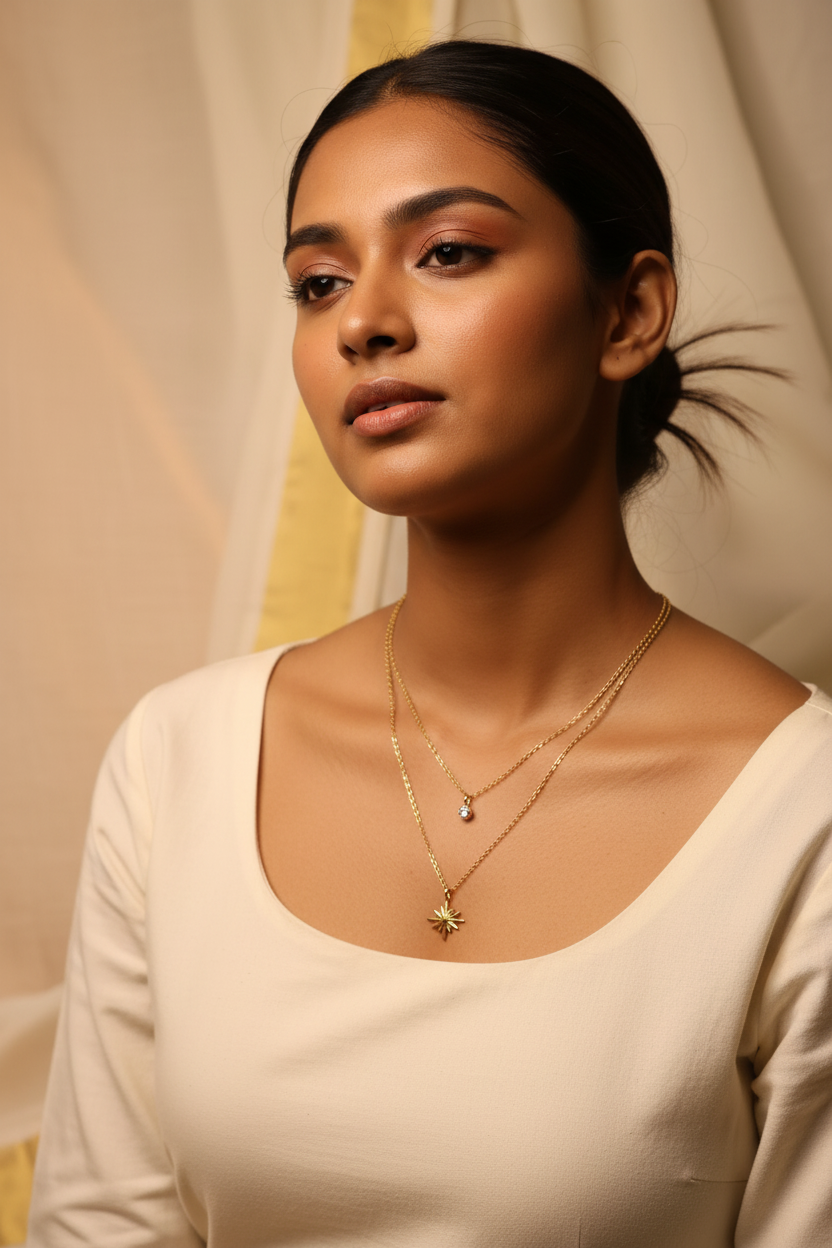 Double Layered Shiny Necklace