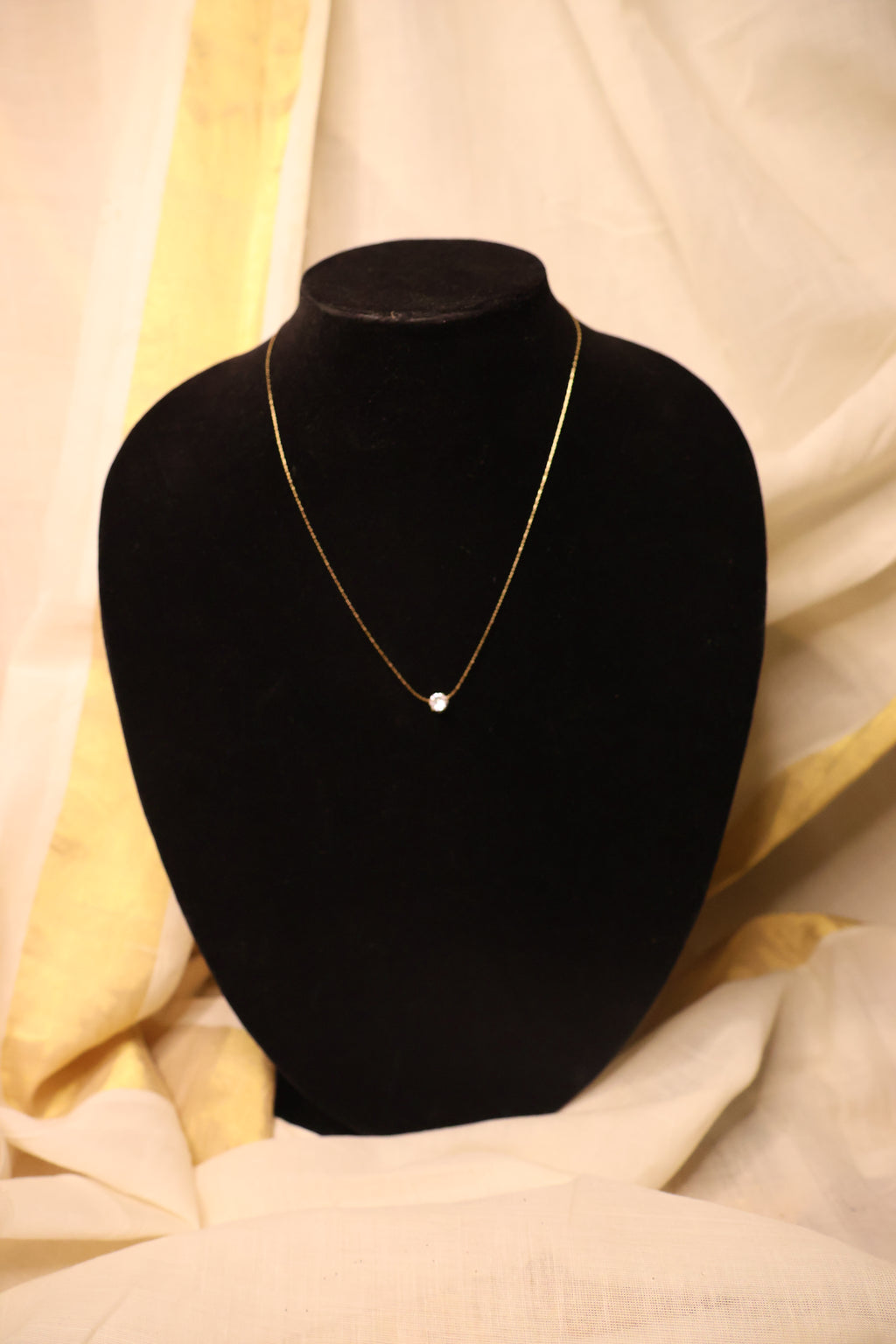 Single Diamond Pendant Necklace