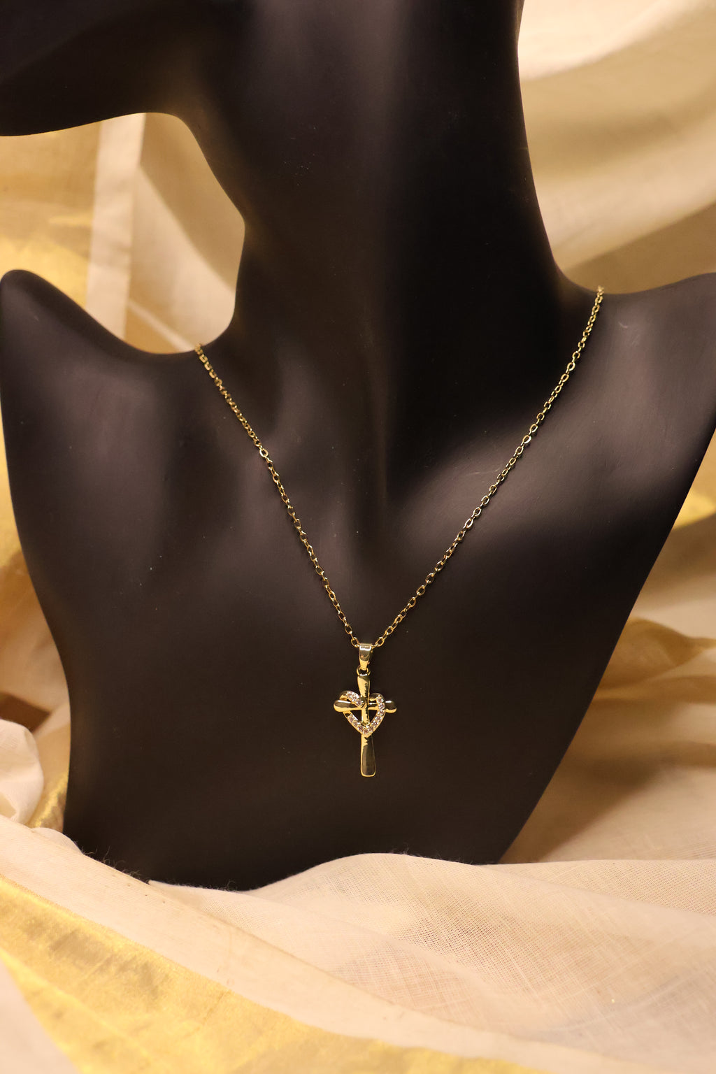 Cross Heart Pendant Necklace