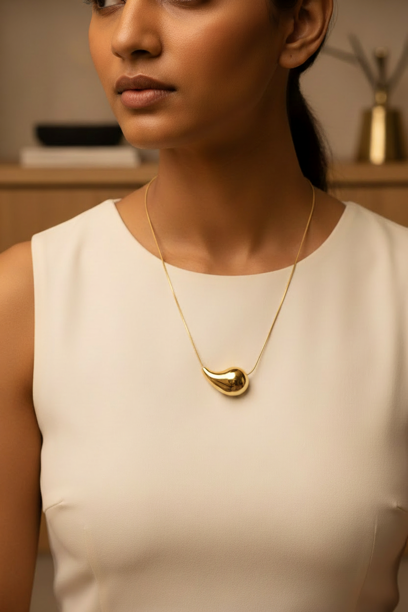 Water Droplet Pendant Necklace