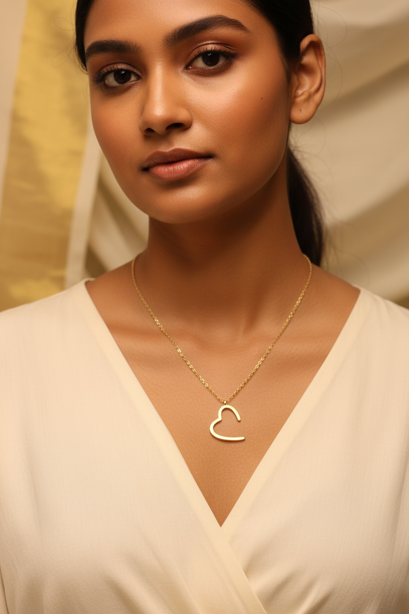Half Heart Pendant Necklace