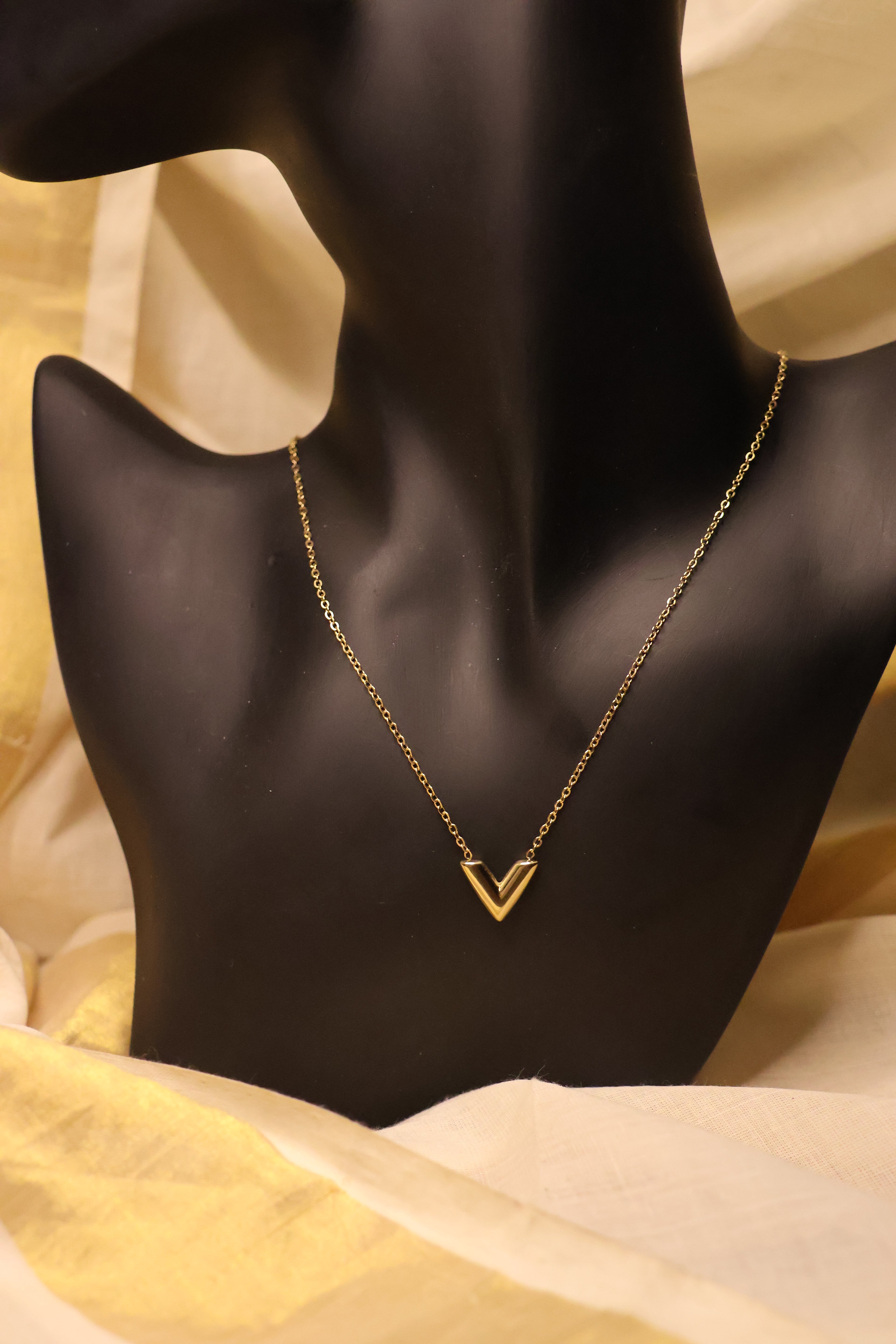 V Shaped Pendant Necklace