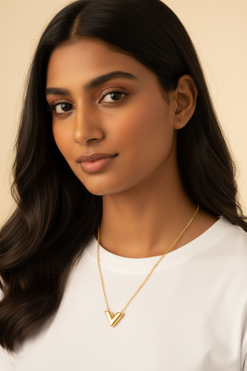 V Shaped Pendant Necklace