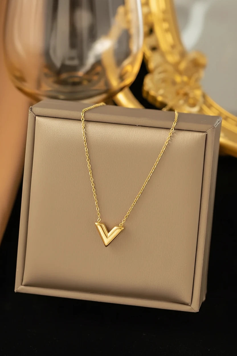V Shaped Pendant Necklace