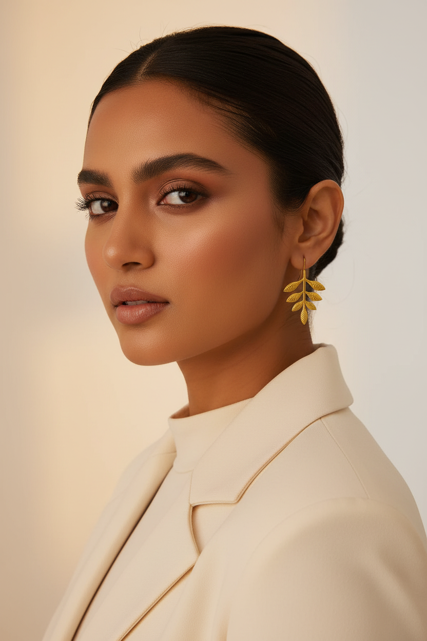 Multi Leaf Hook Earrings