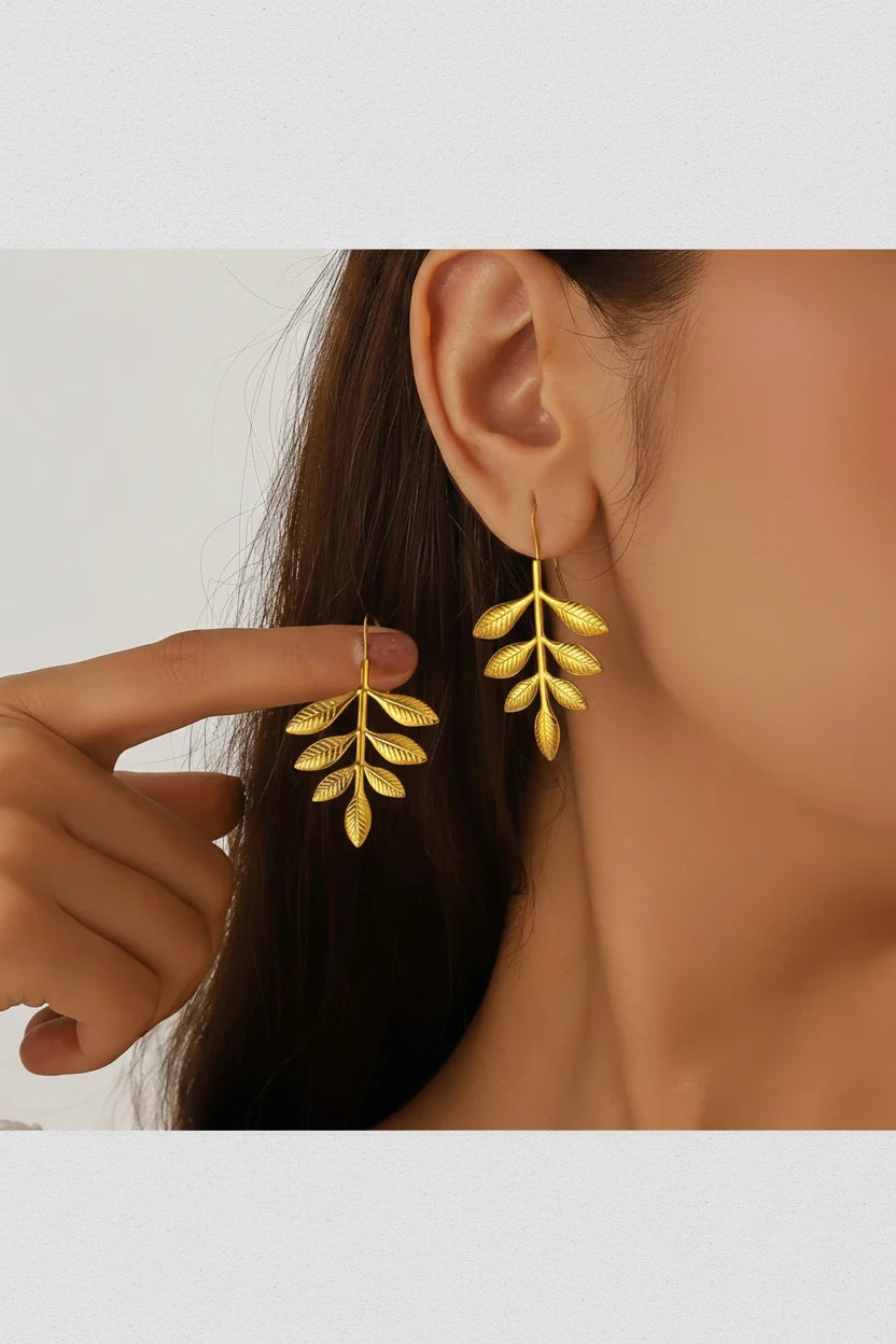 Multi Leaf Hook Earrings